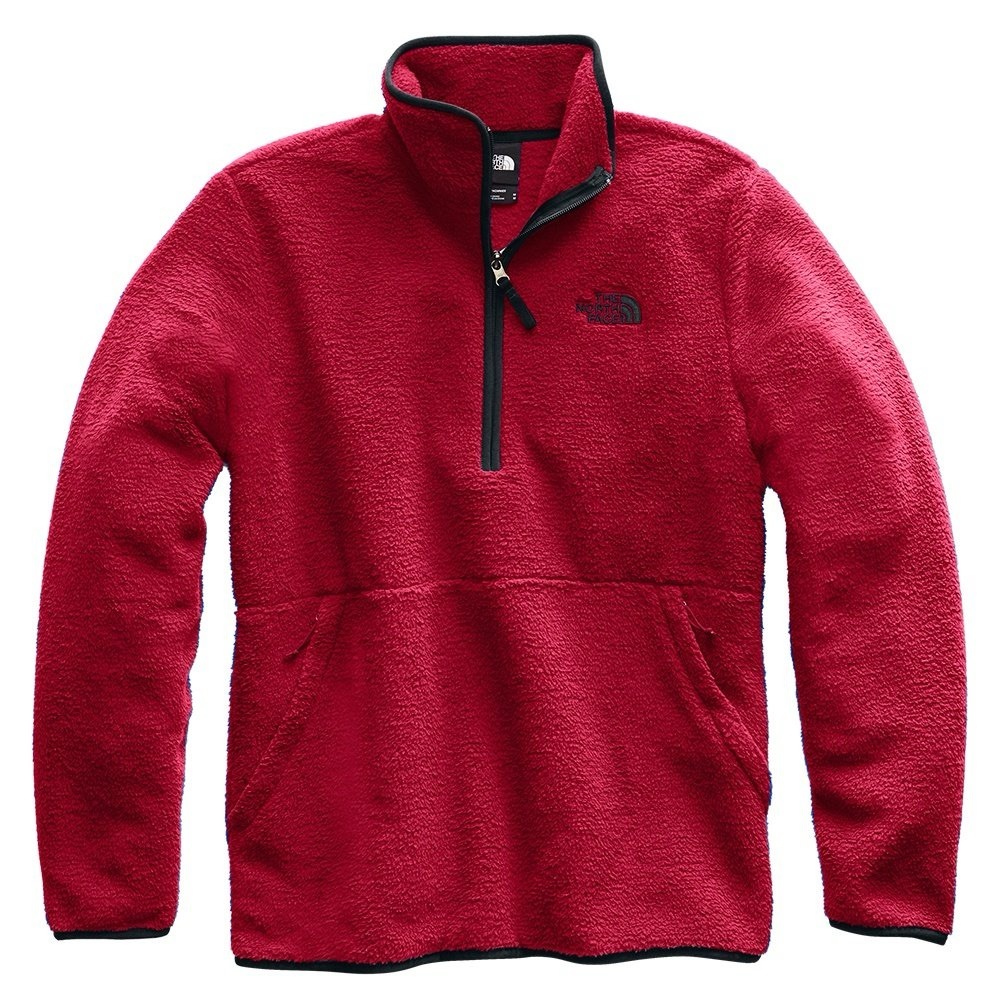 Used/Like New - The North Face Dunraven Sherpa 1/4 Zip Fleece, Red/Black